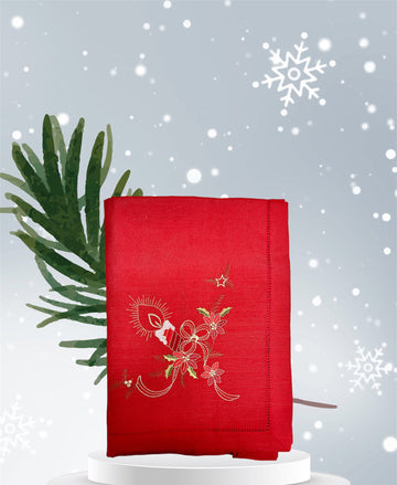 Tovaglia natalizia in lino con tovaglioli art. 1123/2