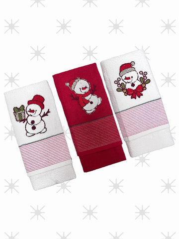 Tris di strofinacci natalizi art. Pupazzo - Vingi