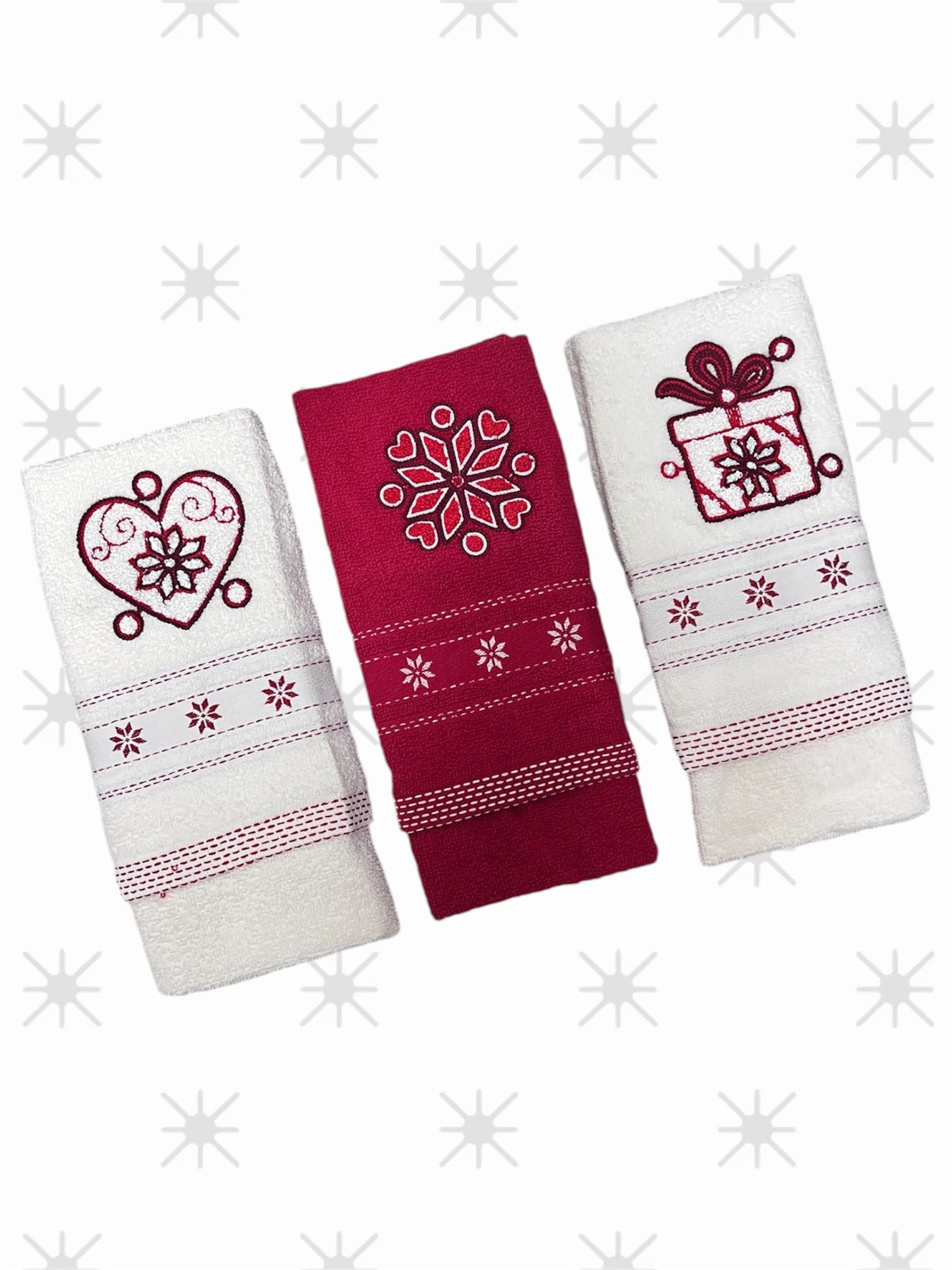 Tris di strofinacci natalizi art. Stella rossa - Vingi