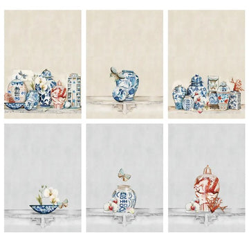 Set di 6 strofinacci con stampa digitale  art. Tiffany 1 - Vingi