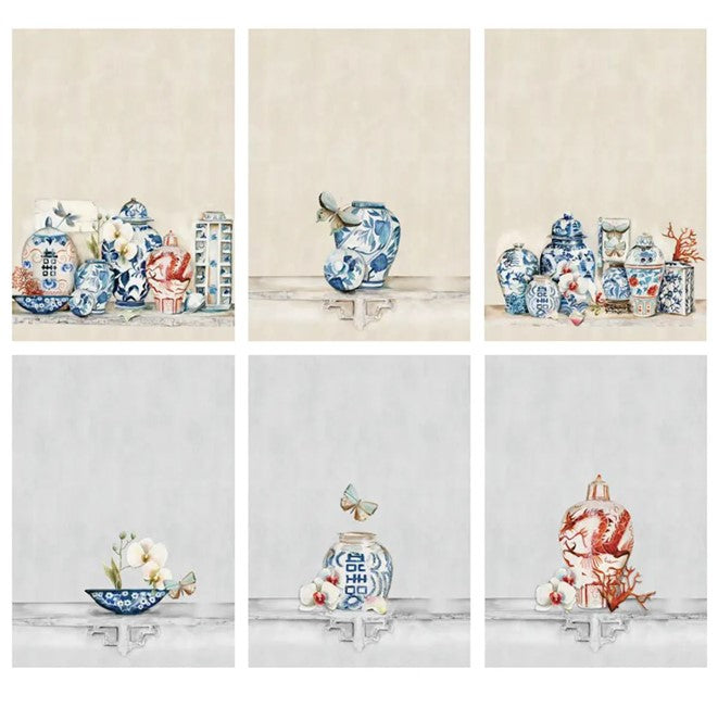 Set di 6 strofinacci con stampa digitale  art. Tiffany 1 - Vingi