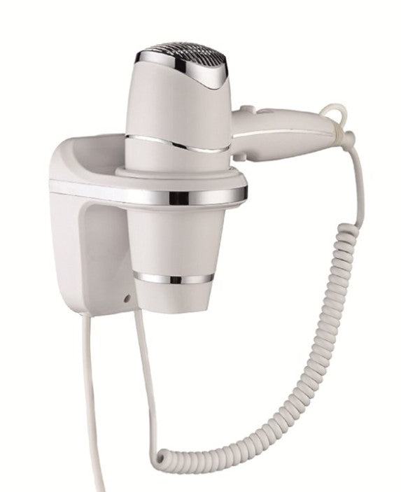 Asciugacapelli 1800w Abs Bianco Con Finiture Cromate - Vama