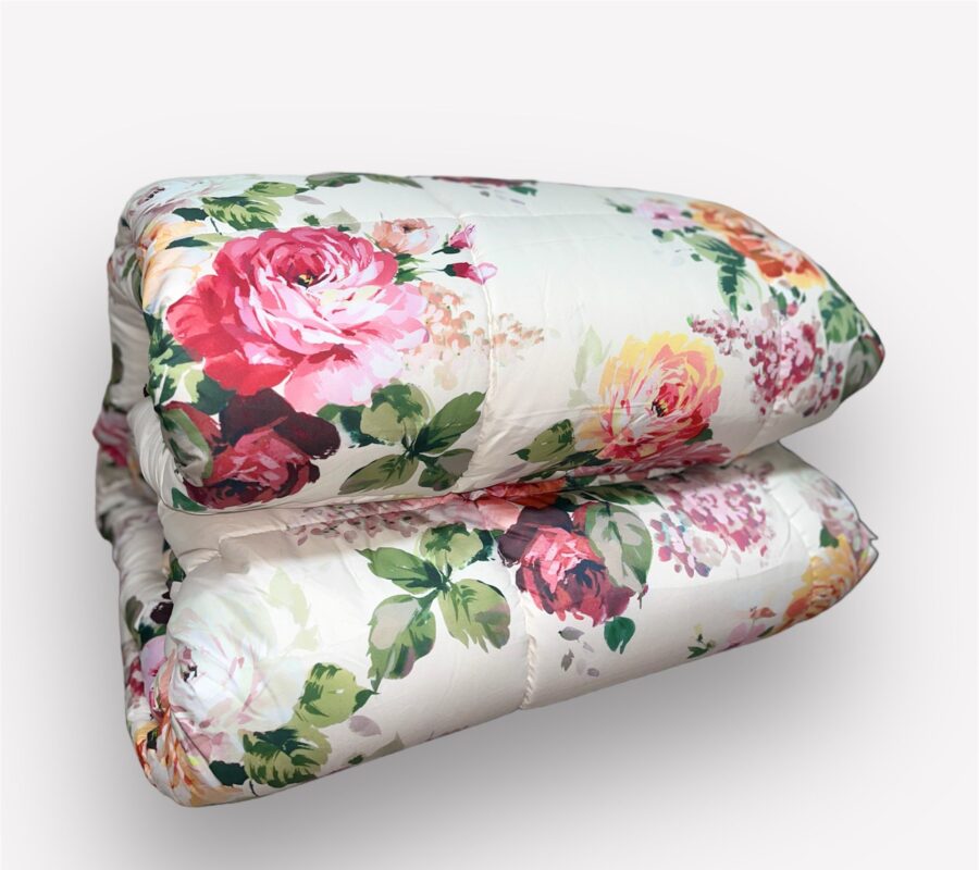 Trapunta in velluto con rouches art. Almera - Linea Oro