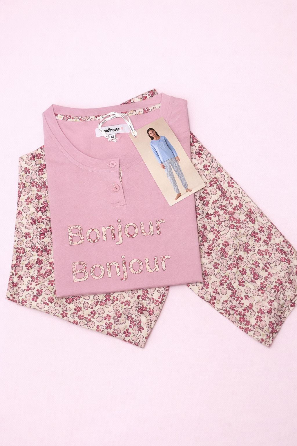 Pigiama donna lungo in cotone bloom art. FA9467 - Noidinotte