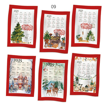 Set di 6 strofinacci con stampa digitale art. XMAS dis. 9 - Vingi