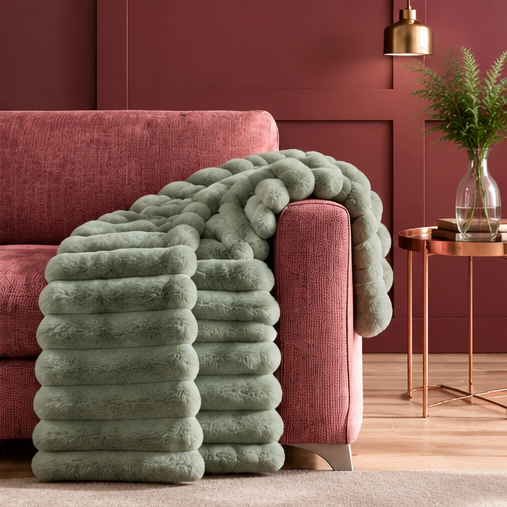 Plaid arredo in ecopelliccia art. Lapin - Linea Oro