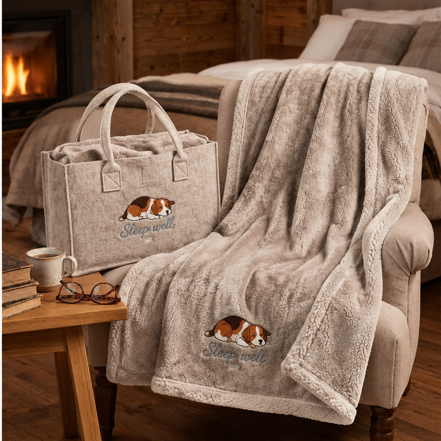 Plaid arredo con borsa art. Sleeping dog - Irge
