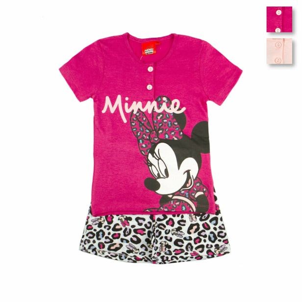 Pigiama lungo in cotone Disney Minnie Azzurro/Grigio da Donna