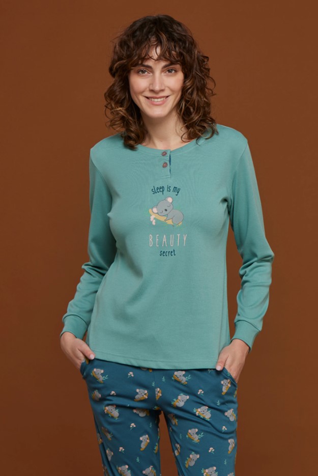 Caldo Cotone Pigiama Koala Donna Pigiama Donna Koala FA8311