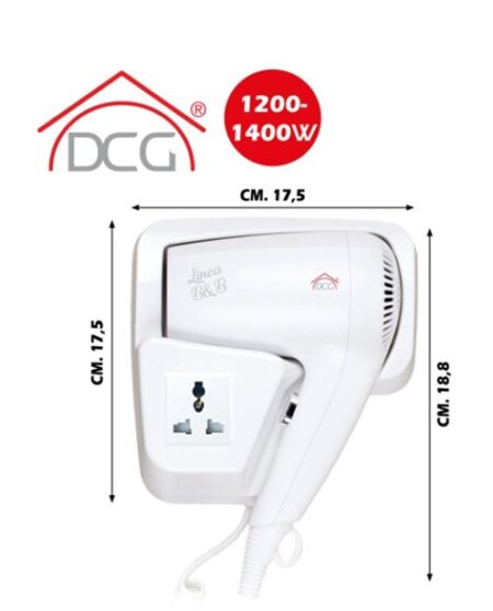 Asciugacapelli Da Parete con Presa 1200w - DCG